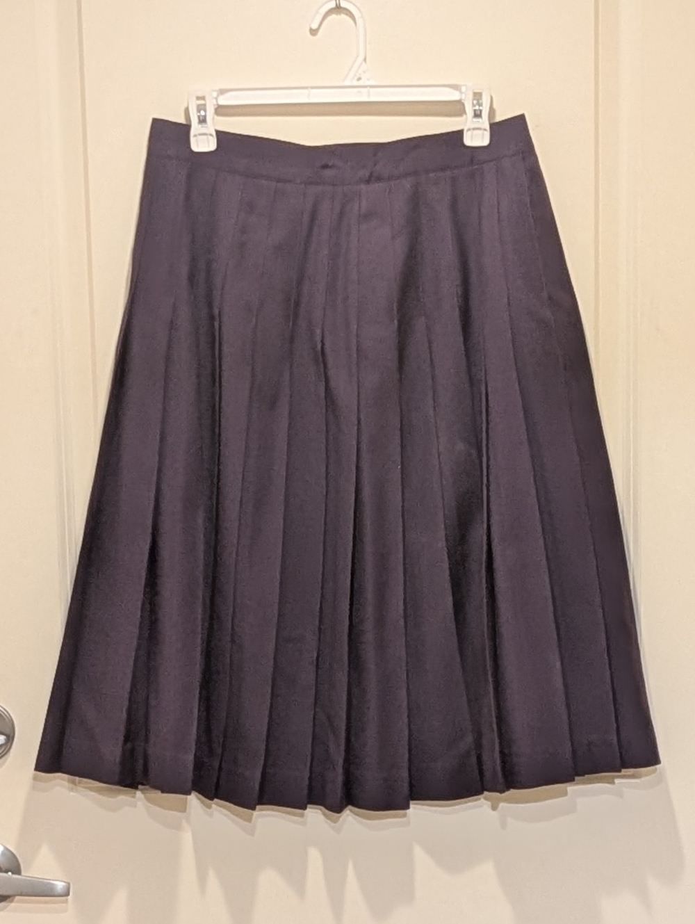 EUC Vintage Mr. Jax 14 Navy Blue Wool Knee Length Pleated Skirt Kilt